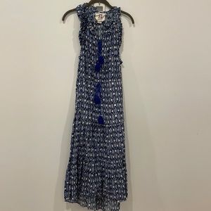 Figue Blue and White Gabriella Midi dress